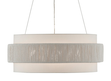 Pendants Drum Shade by Currey and Company ( 142 | 9000-0735 Rousham White Chandelier ) 