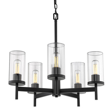 Mid. Chandeliers Glass Up by Golden ( 62 | 7011-5 BLK-CLR Winslett ) 