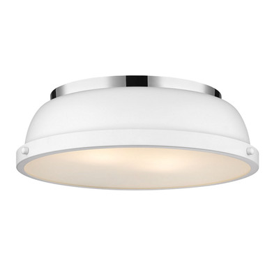Flush Mounts Metal Shade by Golden ( 62 | 3602-14 CH-WHT Duncan ) 