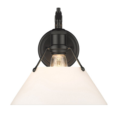 Sconces Single Glass by Golden ( 62 | 3306-1W BLK-OP Orwell ) 