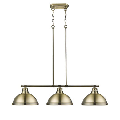 Linear/Island 3 Light Bar by Golden ( 62 | 3602-3LP AB-AB Duncan ) 