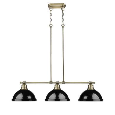 Linear/Island 3 Light Bar by Golden ( 62 | 3602-3LP AB-BK Duncan ) 