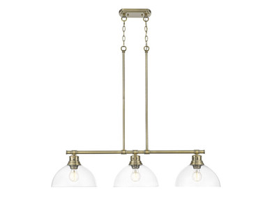 Linear/Island 3 Light Bar by Golden ( 62 | 3602-3LP AB-CLR Duncan ) 