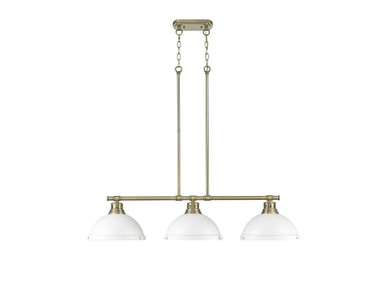 Linear/Island 3 Light Bar by Golden ( 62 | 3602-3LP AB-WHT Duncan ) 