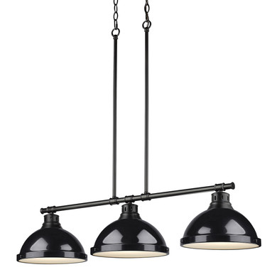 Linear/Island 3 Light Bar by Golden ( 62 | 3602-3LP BLK-BK Duncan ) 