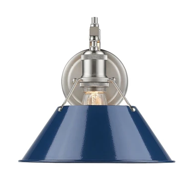 Sconces Directional/Cylinder by Golden ( 62 | 3306-1W PW-NVY Orwell ) 