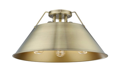 Semi-Flush Mts. Glass Down by Golden ( 62 | 3306-3FM AB-AB Orwell ) 