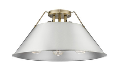 Flush Mounts Metal Shade by Golden ( 62 | 3306-3FM AB-PW Orwell ) 