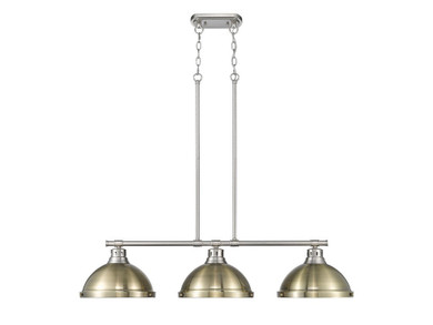 Linear/Island 3 Light Bar by Golden ( 62 | 3602-3LP PW-AB Duncan ) 