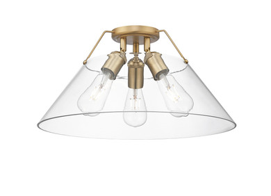 Semi-Flush Mts. Glass Down by Golden ( 62 | 3306-3FM BCB-CLR Orwell ) 