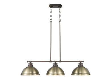 Linear/Island 3 Light Bar by Golden ( 62 | 3602-3LP RBZ-AB Duncan ) 