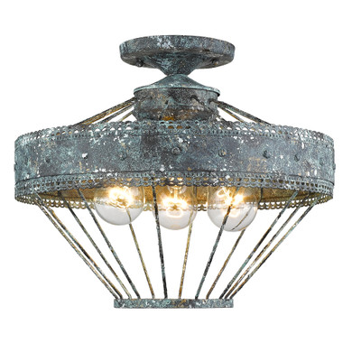 Semi-Flush Mts. Cage by Golden ( 62 | 7856-SF VP Ferris ) 