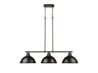 Linear/Island 3 Light Bar by Golden ( 62 | 3602-3LP RBZ-BLK Duncan ) 