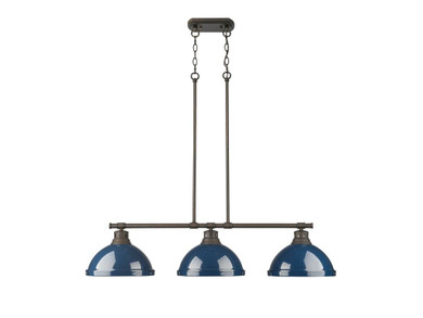 Linear/Island 3 Light Bar by Golden ( 62 | 3602-3LP RBZ-NVY Duncan ) 