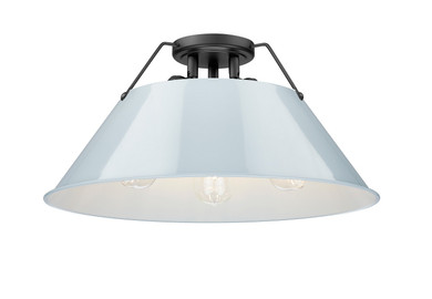 Flush Mounts Metal Shade by Golden ( 62 | 3306-3FM BLK-DB Orwell ) 