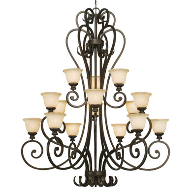 Large Chandeliers Glass Shade by Golden ( 62 | 8063-15L BUS Heartwood ) 