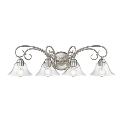 Bathroom Fixtures Four Lights by Golden ( 62 | 8606-BA4 PW-CLR Homestead ) 