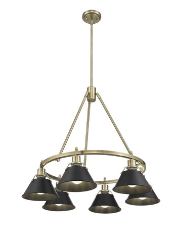 Mid. Chandeliers Metal Shade by Golden ( 62 | 3306-6 AB-BLK Orwell ) 