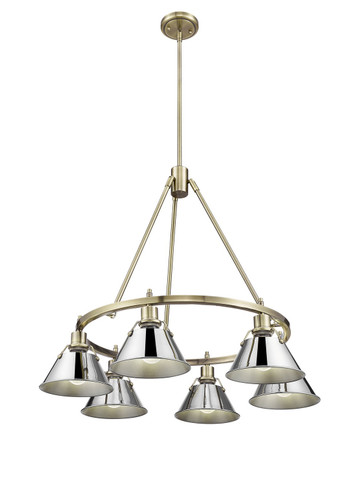 Mid. Chandeliers Metal Shade by Golden ( 62 | 3306-6 AB-CH Orwell ) 