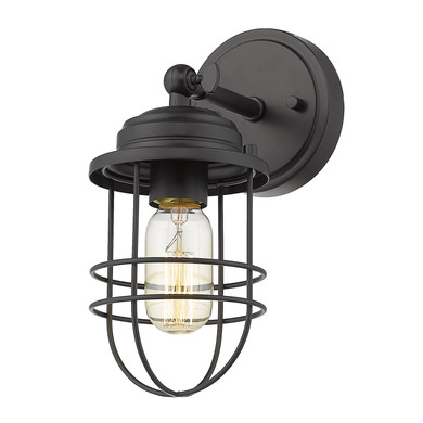 Sconces Directional/Cylinder by Golden ( 62 | 9808-1W BLK Seaport ) 