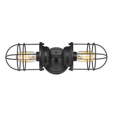 Bathroom Fixtures Two Lights by Golden ( 62 | 9808-2W BLK Seaport ) 