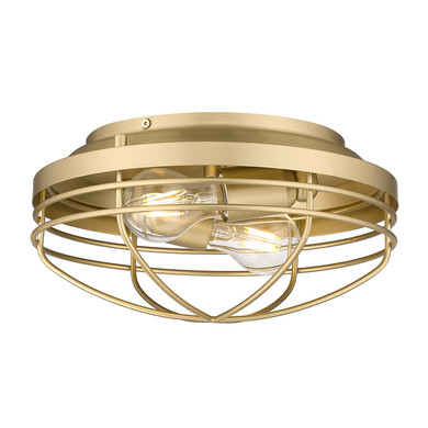 Flush Mounts Cage Style by Golden ( 62 | 9808-FM BCB Seaport ) 