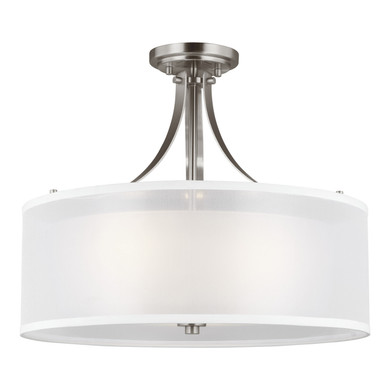 Semi-Flush Mts. Drum Shade by Generation Lighting ( 1 | 7737303-962 Elmwood Park ) 