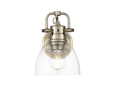 Sconces Single Glass by Golden ( 62 | 3602-BA1 AB-CLR Duncan ) 