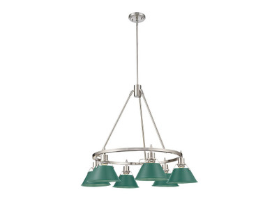 Mid. Chandeliers Metal Shade by Golden ( 62 | 3306-6 PW-GN Orwell ) 