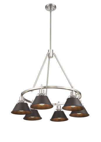 Mid. Chandeliers Metal Shade by Golden ( 62 | 3306-6 PW-RBZ Orwell ) 