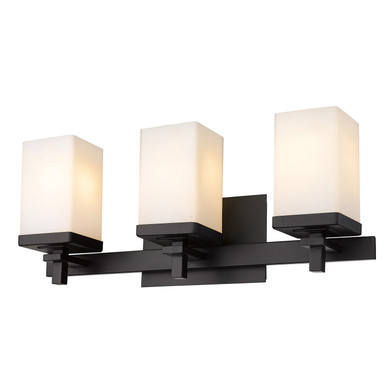 Bathroom Fixtures Three Lights by Golden ( 62 | DDDD-BA3 BLK-OP Maddox ) 