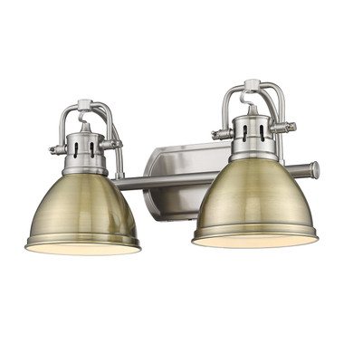 Bathroom Fixtures Two Lights by Golden ( 62 | 3602-BA2 PW-AB Duncan ) 