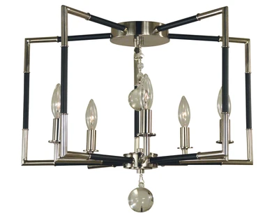 Semi-Flush Mts. Cage by Framburg ( 8 | 5040 PN/MBLACK Felicity ) 