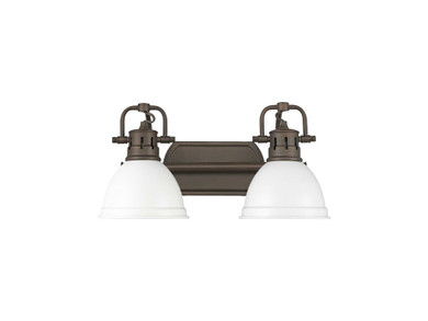 Bathroom Fixtures Two Lights by Golden ( 62 | 3602-BA2 RBZ-WHT Duncan ) 