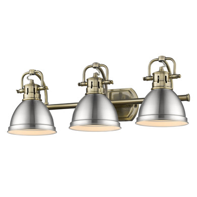 Bathroom Fixtures Three Lights by Golden ( 62 | 3602-BA3 AB-PW Duncan ) 