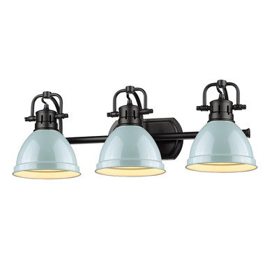 Bathroom Fixtures Three Lights by Golden ( 62 | 3602-BA3 BLK-SF Duncan ) 
