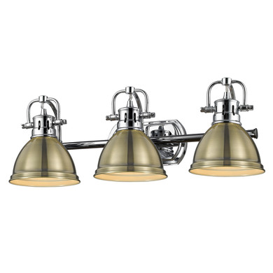Bathroom Fixtures Three Lights by Golden ( 62 | 3602-BA3 CH-AB Duncan ) 