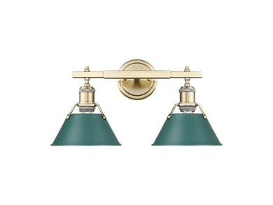 Bathroom Fixtures Two Lights by Golden ( 62 | 3306-BA2 AB-GN Orwell ) 