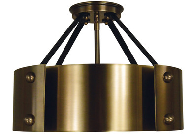 Semi-Flush Mts. Drum Shade by Framburg ( 8 | 5290 AB/MBLACK Lasalle ) 