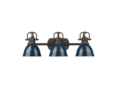 Bathroom Fixtures Three Lights by Golden ( 62 | 3602-BA3 RBZ-NVY Duncan ) 