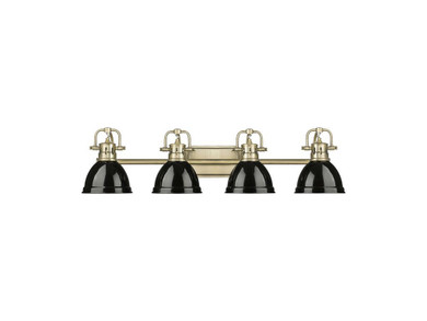 Bathroom Fixtures Four Lights by Golden ( 62 | 3602-BA4 AB-BK Duncan ) 