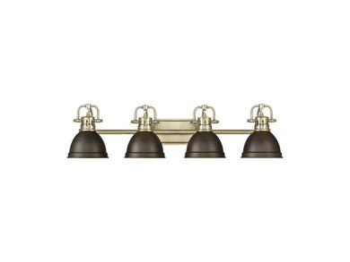 Bathroom Fixtures Four Lights by Golden ( 62 | 3602-BA4 AB-RBZ Duncan ) 
