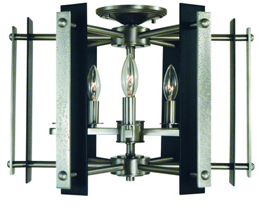 Semi-Flush Mts. Cage by Framburg ( 8 | L1063 BN/MBLACK Bucolic ) 