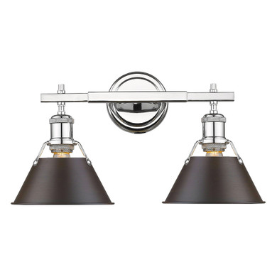 Bathroom Fixtures Two Lights by Golden ( 62 | 3306-BA2 CH-RBZ Orwell ) 
