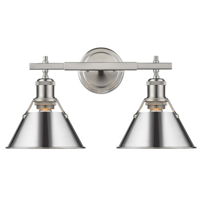 Bathroom Fixtures Two Lights by Golden ( 62 | 3306-BA2 PW-CH Orwell ) 
