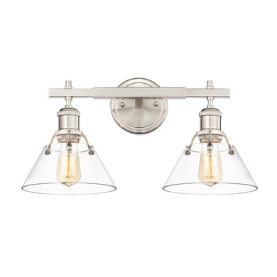 Bathroom Fixtures Two Lights by Golden ( 62 | 3306-BA2 PW-CLR Orwell ) 