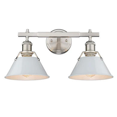 Bathroom Fixtures Two Lights by Golden ( 62 | 3306-BA2 PW-DB Orwell ) 
