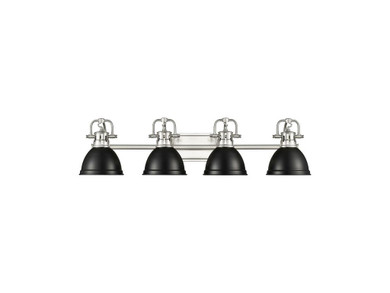 Bathroom Fixtures Four Lights by Golden ( 62 | 3602-BA4 PW-BLK Duncan ) 