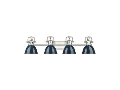 Bathroom Fixtures Four Lights by Golden ( 62 | 3602-BA4 PW-NVY Duncan ) 