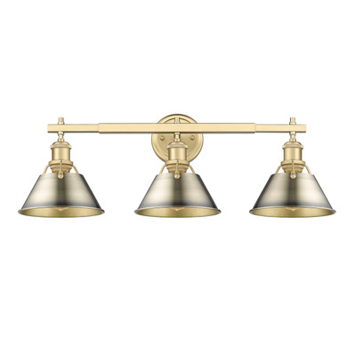 Bathroom Fixtures Three Lights by Golden ( 62 | 3306-BA3 BCB-AB Orwell ) 